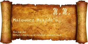 Malovecz Miklós névjegykártya