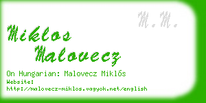 miklos malovecz business card