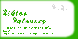 miklos malovecz business card